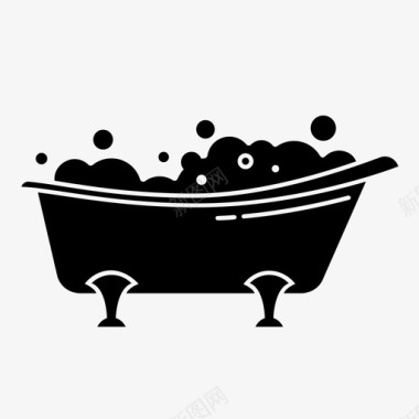 洗澡浴室泡泡浴图标图标