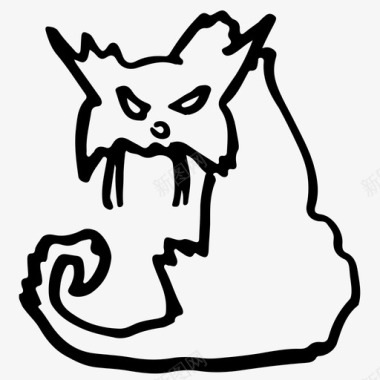 猫万圣节手绘图标图标