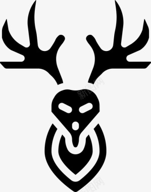 鹿纹身时尚墨水图标图标