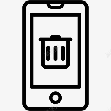 移动垃圾桶iphone智能手机图标图标
