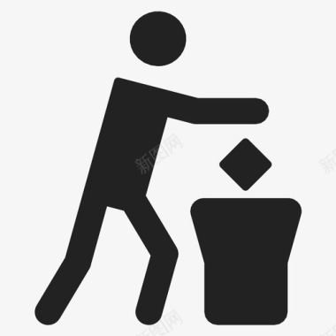 扔掉垃圾清洁服务不要乱扔垃圾图标图标
