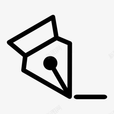 水笔墨水笔蘸笔钢笔图标图标