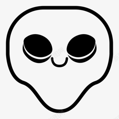外星人浮肿的眼睛表情符号浮肿的眼睛图标图标