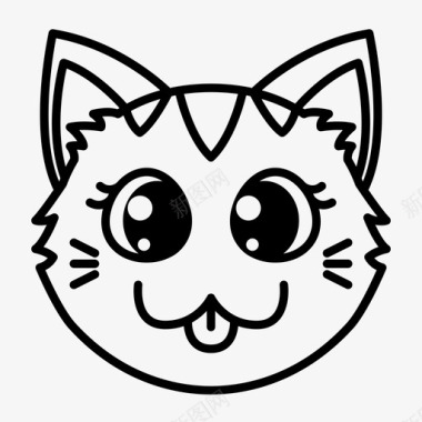 可爱的猫脸大眼睛表情图标图标