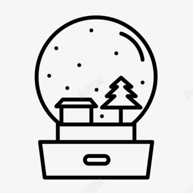 雪球圣诞小屋图标图标