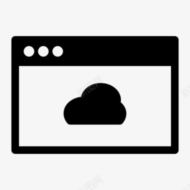 黑白网站设计浏览器云浏览器窗口通知图标图标