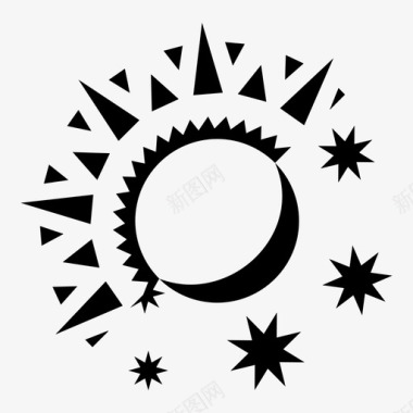 白天黑夜星星太阳图标图标