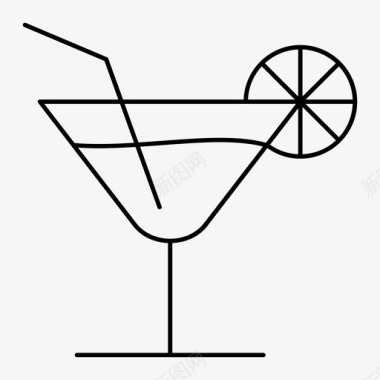 玻璃杯鸡尾酒饮料鸡尾酒杯图标图标