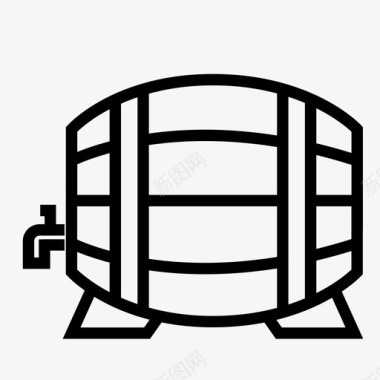 啤酒桶酒饮料图标图标