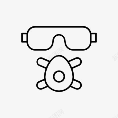 防毒面具建筑眼镜图标图标