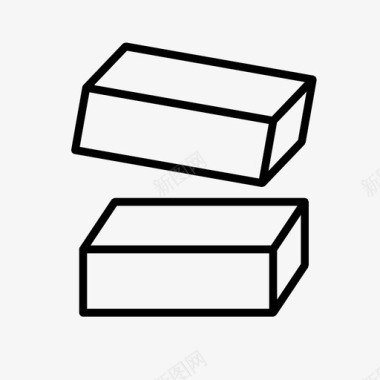 透视立方体盒子积木图标图标