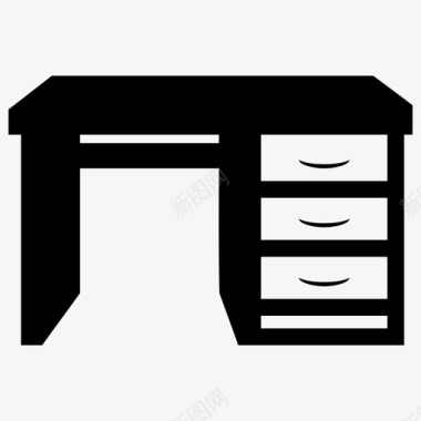 一个桌子办公桌家具书桌图标图标