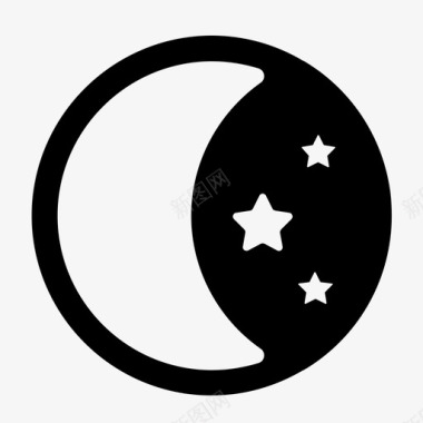 夜晚的星星月亮夜晚星星图标图标