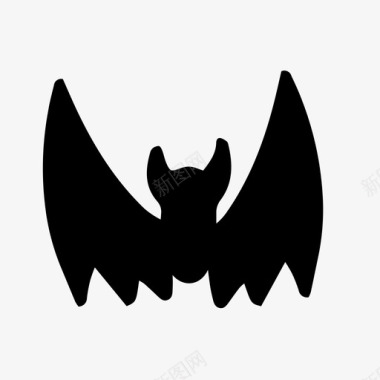 蝙蝠涂鸦蝙蝠翅膀万圣节图标图标