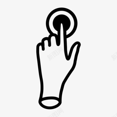 水彩笔触双触双击手势图标图标