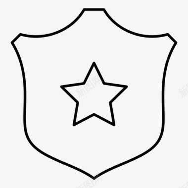 盾牌警察警徽图标图标