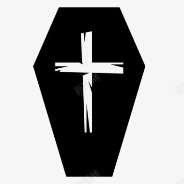 十字架棺材十字架死亡图标图标