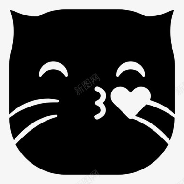 夸张表情猫猫吻表情符号爱图标图标