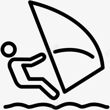 风帆冲浪海洋河流图标图标
