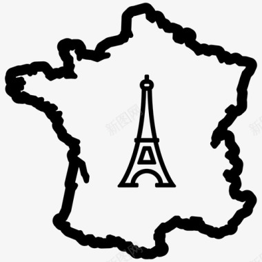 法国埃菲尔铁塔欧洲图标图标
