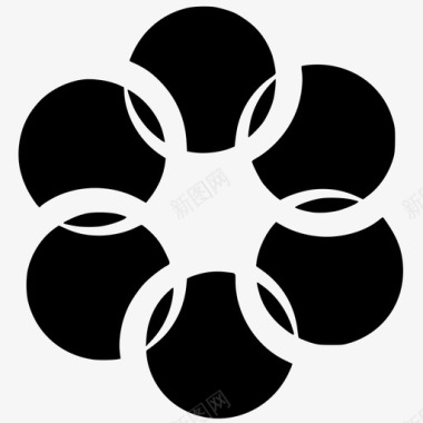 花朵戒指抽象圆形图标图标