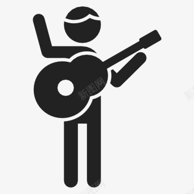 歌手艺术家吉他图标图标