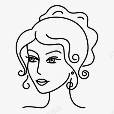 女人脸美女头发图标图标