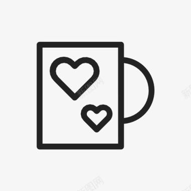 心形咖啡杯咖啡休息爱情图标图标