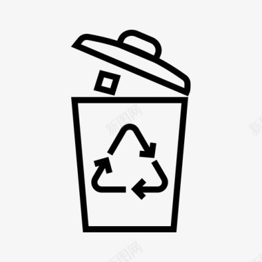 垃圾箱可生物降解垃圾绿色垃圾图标图标