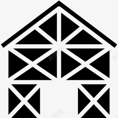 房屋框架建筑结构图标图标