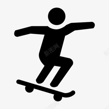 极限挑战滑板运动员极限运动滑板公园图标图标