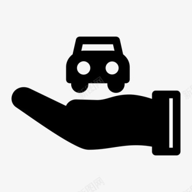 手保护汽车共享护理手图标图标
