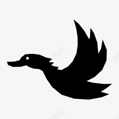 飞翔的鸟鸭子动物鸟图标图标