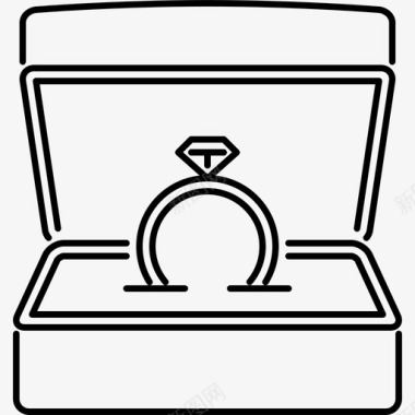 盒子结婚戒指盒子爱情图标图标