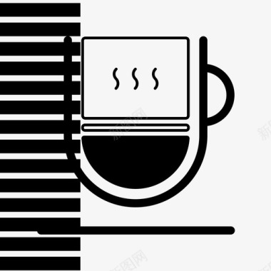 纯白咖啡自助餐厅图标图标