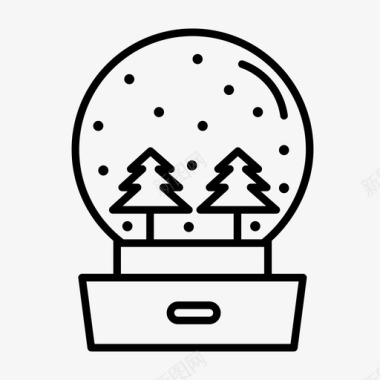 雪球圣诞玻璃碗图标图标