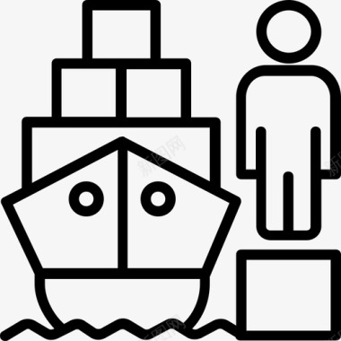 船舶经纪人清关全球航运业图标图标