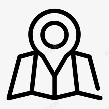 折线图PNG地图目的地路线图标图标