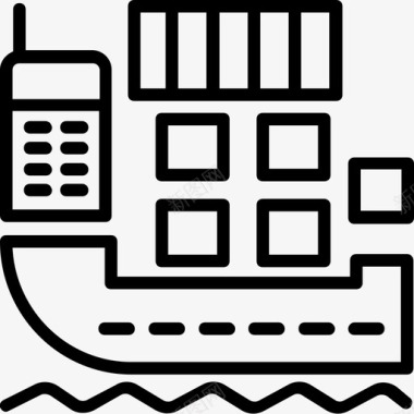 国际贸易货船集装箱船图标图标