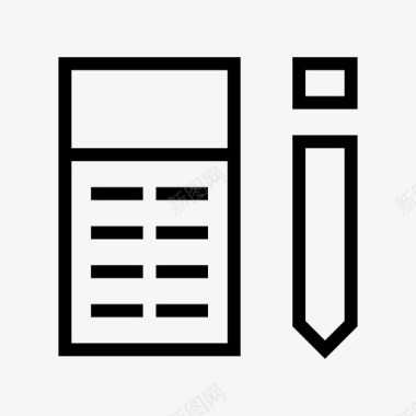 数学标识数学计算器教育瘦图标图标