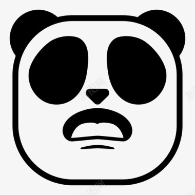 惊喜熊猫表情符号韩娜表情符号熊猫版图标图标