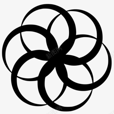 花朵戒指抽象圆形图标图标