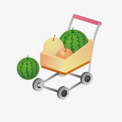 水果车购物车矢量图素材