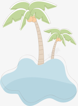 椰子树手绘矢量图素材