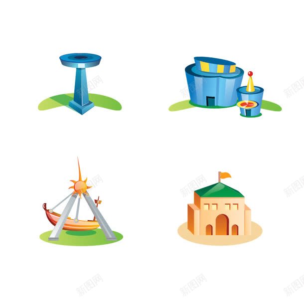 卡通城市建筑png免抠素材_88icon https://88icon.com 卡通 城市 建筑 插画