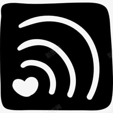 情人节装饰WiFi的爱情信号图标图标