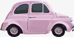 紫色卡通小轿车素材