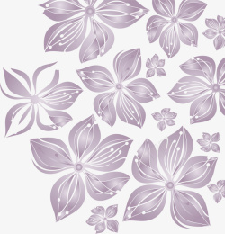 文艺风紫色花朵装饰素材