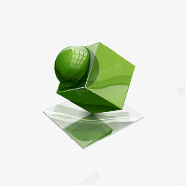 扁平化ui主题绿色质感方形图标图标