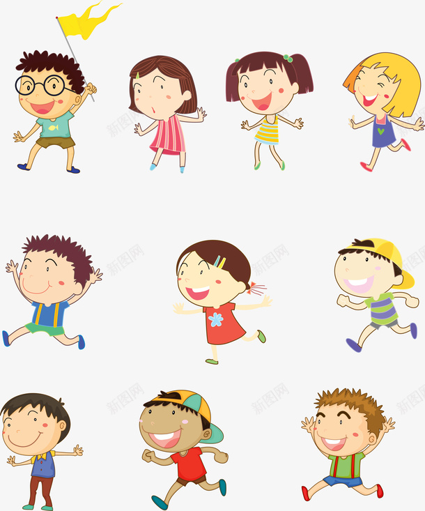 手绘卡通孩子矢量图ai免抠素材_88icon https://88icon.com 卡通 可爱 女孩 孩子 手绘 男孩 矢量图